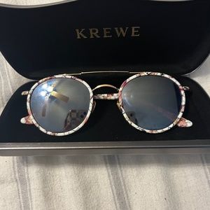 KREWE Floral Sunglasses with Black Lenses